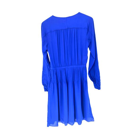 Diane Von Furstenberg Blue Silk Tawney Business Career Long Sleeve Dress Size 8 - Picture 7 of 11